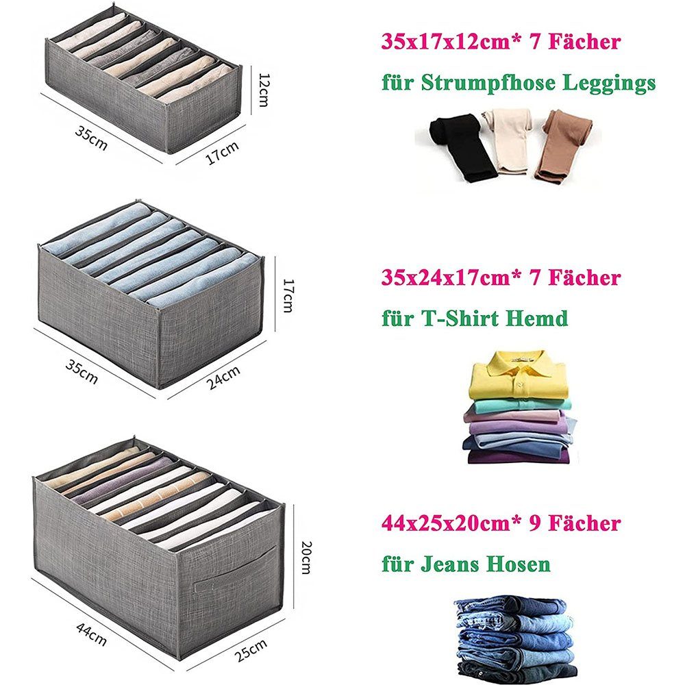 NUODWELL Schubladeneinsatz Aufbewahrungsboxen Stück Jeans 5 für T-Shirt Schubladenbox Hemd, Hosen