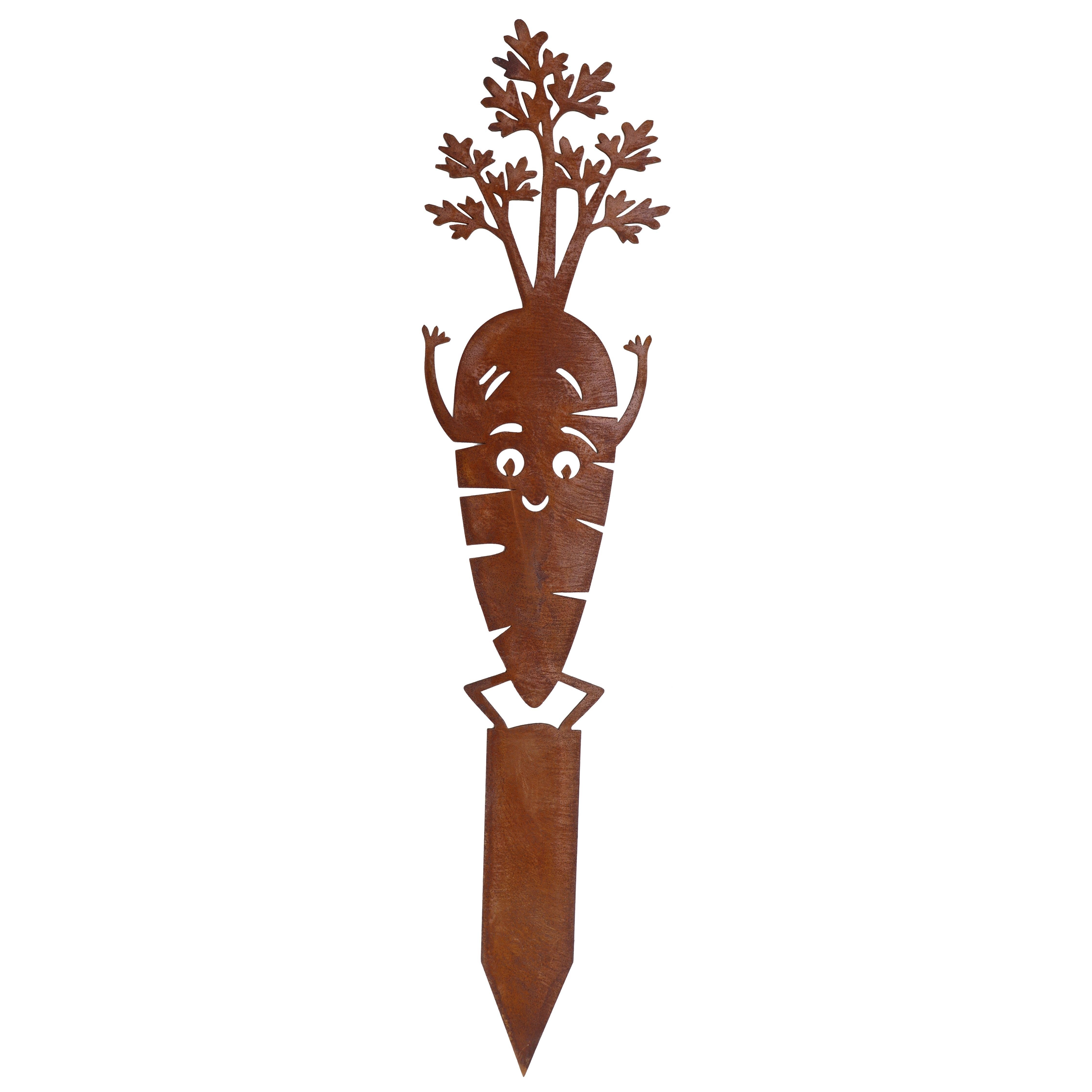 Rostikal Gartenfigur lustige Gartendeko Rost Karotte günstig online kaufen