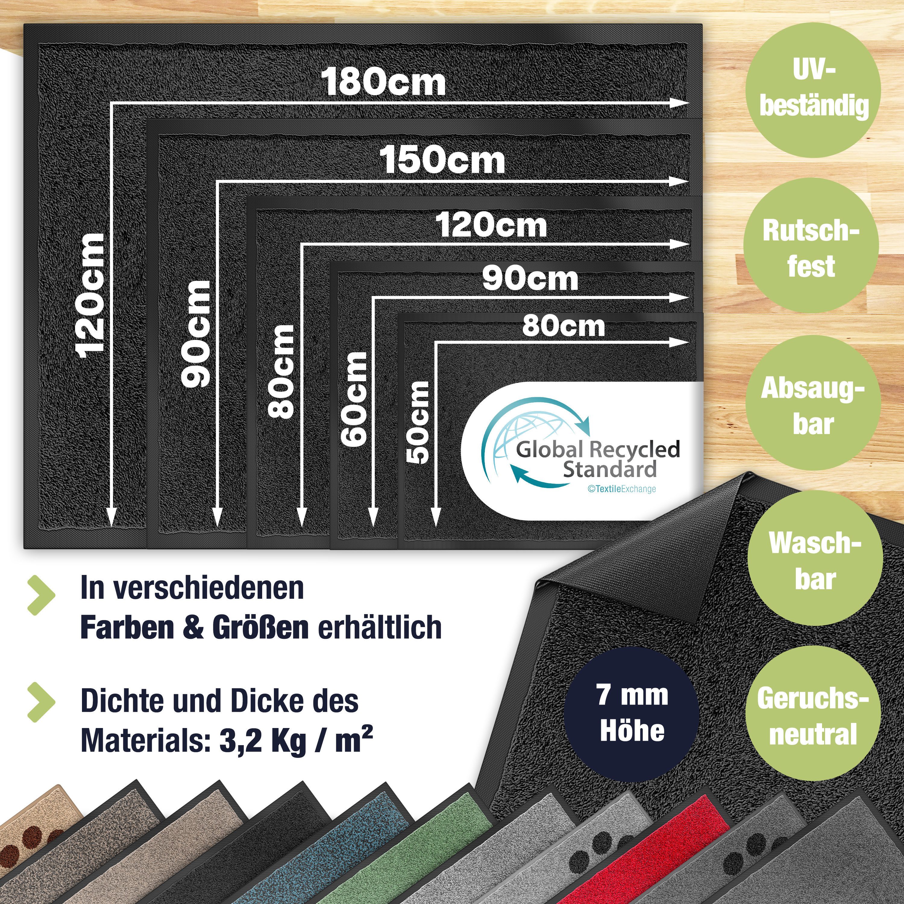 KESSER Fußmatte Schmutzfangmatte rutschfest für Innen- günstig online kaufen