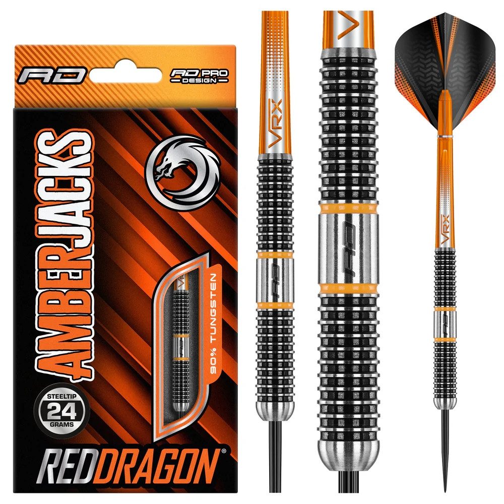 Redragon Dartpfeil Red Dragon Darts Amberjacks 18, Steeldart, 24g, Tungsten, Komplettset