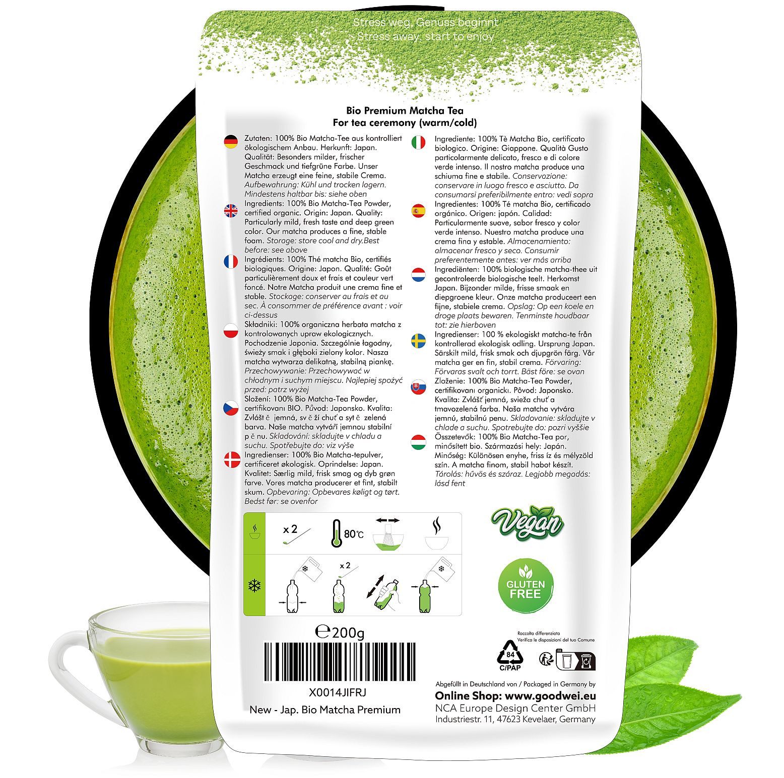 Goodwei Tee Japanischer Bio Matcha Tee Premium aus Kagoshima, 200g, 1 x 200 g