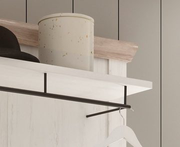 Furn.Design Garderoben-Set Rovola, (Garderobe in Pinie weiß, Set 4-teilig, 240 x 200 cm), Landhaus modern, mit viel Stauraum