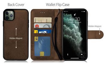 MyGadget Handyhülle Flip Case Klapphülle für Apple iPhone 11 Pro Max, Magnetische Hülle aus Kunstleder Klapphülle Kartenfach Schutzhülle