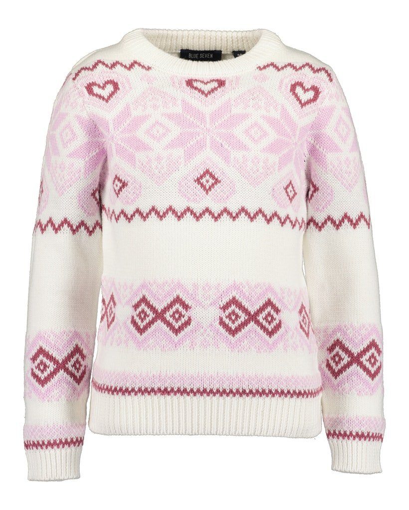 Blue Seven Strickpullover Jaquardmuster Seven Mädchen Blue Strickpullover Pullover off-white (1-tlg)