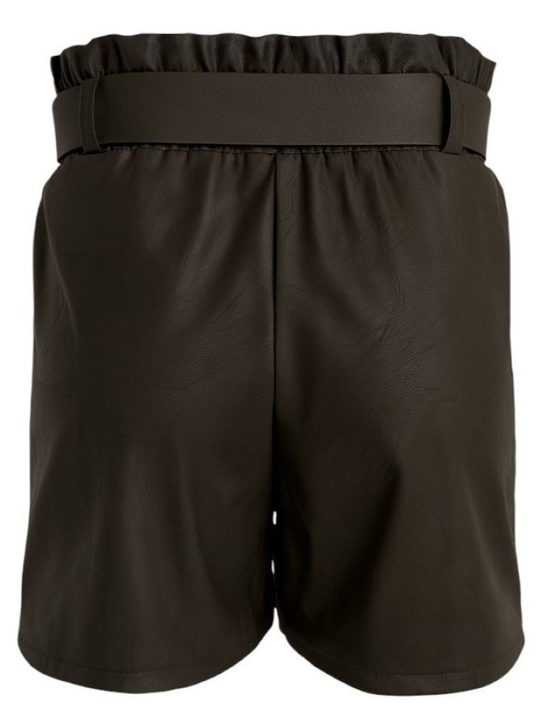 Mississhop Lederimitathose Damen Shorts aus Kunstleder mit Gürtel M.402