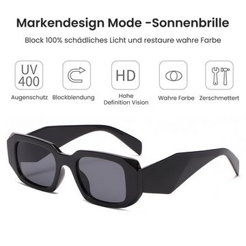 Daisred Sonnenbrille DamenTrendy Retro Vintage UV400- Square Frame Brillen & Zubehör Sonnenschutz