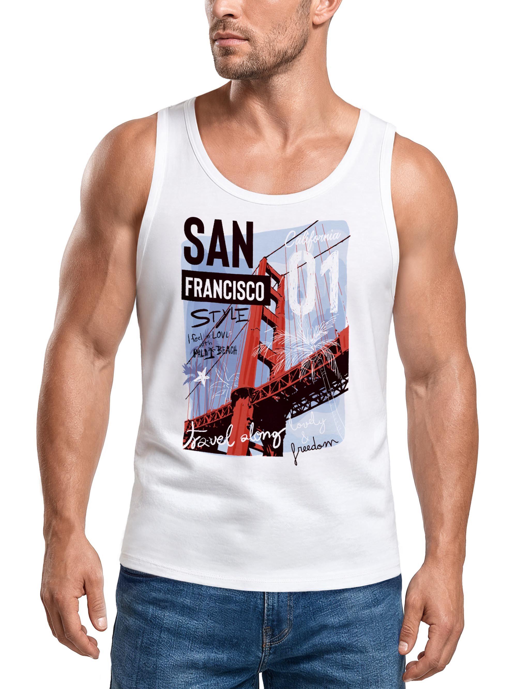 Tanktop Herren Tank-Top Foto Print San Francisco Golden Gate Bridge Sommer