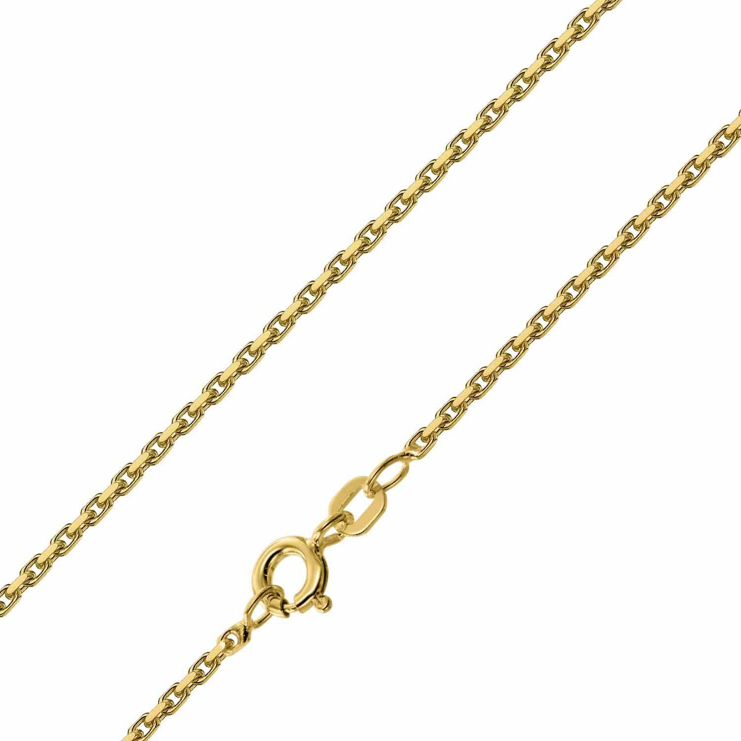 Kette ohne Anhänger 925 Silber Vergoldet Ankerkette 1,6 mm breit