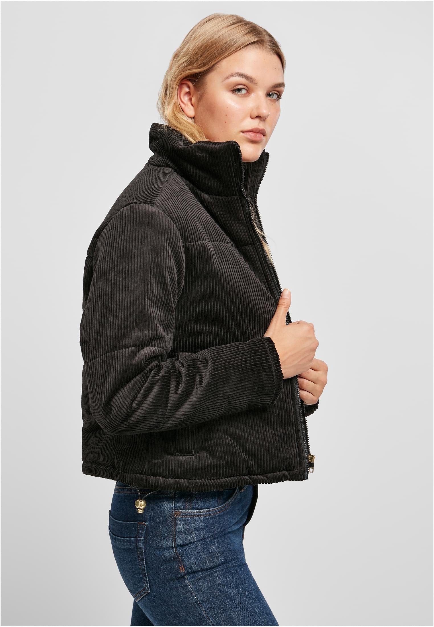 URBAN CLASSICS Winterjacke Damen Ladies black (1-St) Puffer Corduroy Jacket