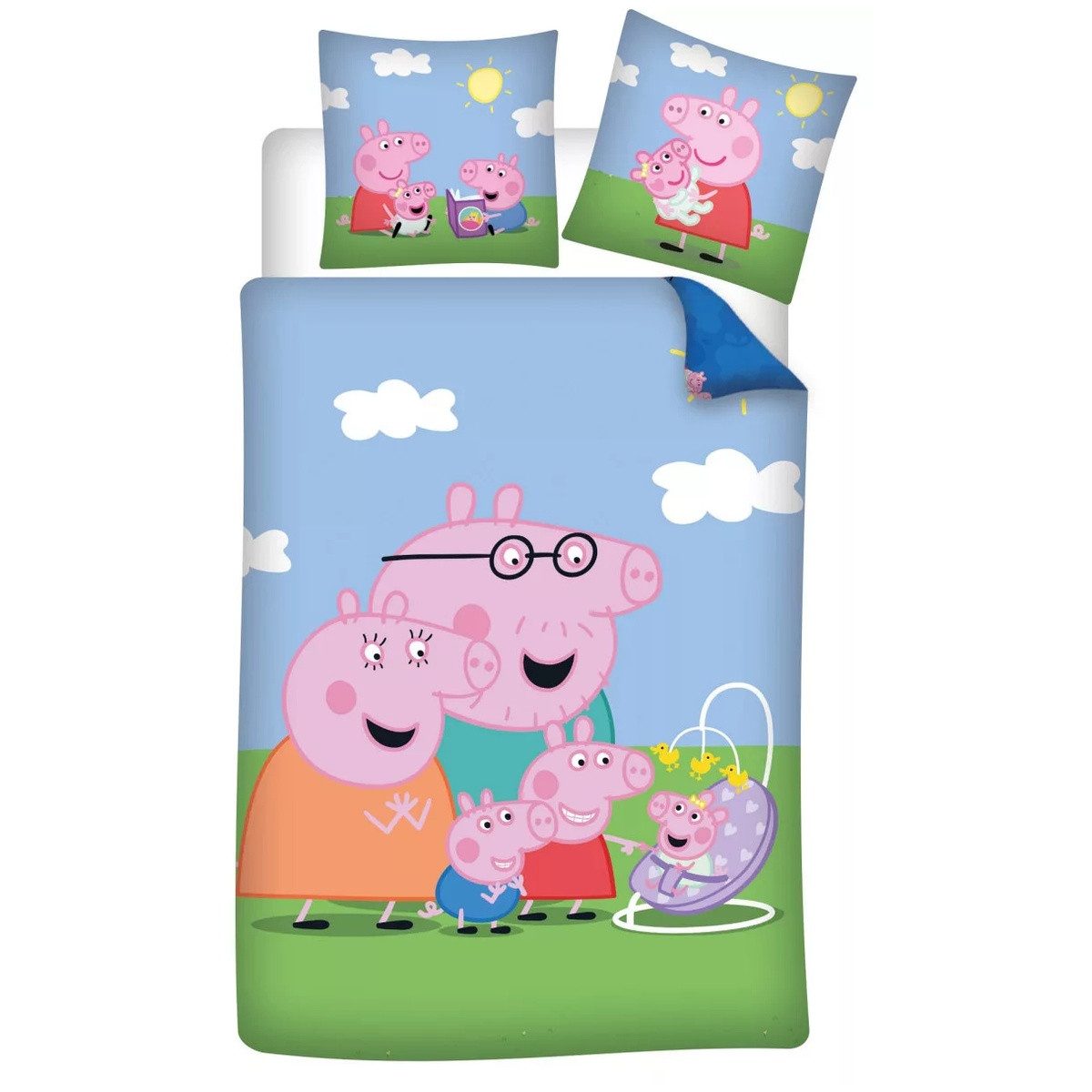 Peppa Pig Kinderbettwäsche Peppa Wutz New Member Kinder-Bettwäsche für Kindergarten 100×135 cm