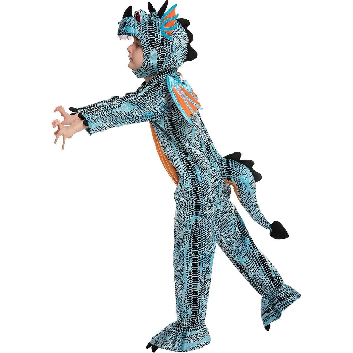 LuxusKollektion Maskottchen-Kostüm Kostüm Drache Halloween Kind Unisex Süßes Toddler (3-4 yrs) Blau