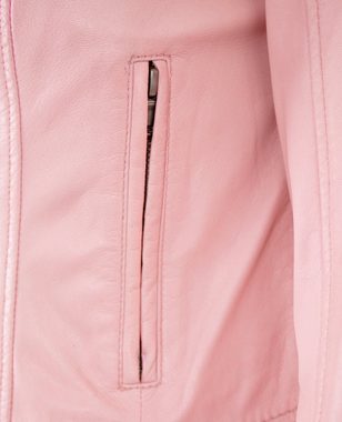 Jilani Lederjacke Lulal Echtleder Damen Lederjacke Kurzjacke Lammnappa rose