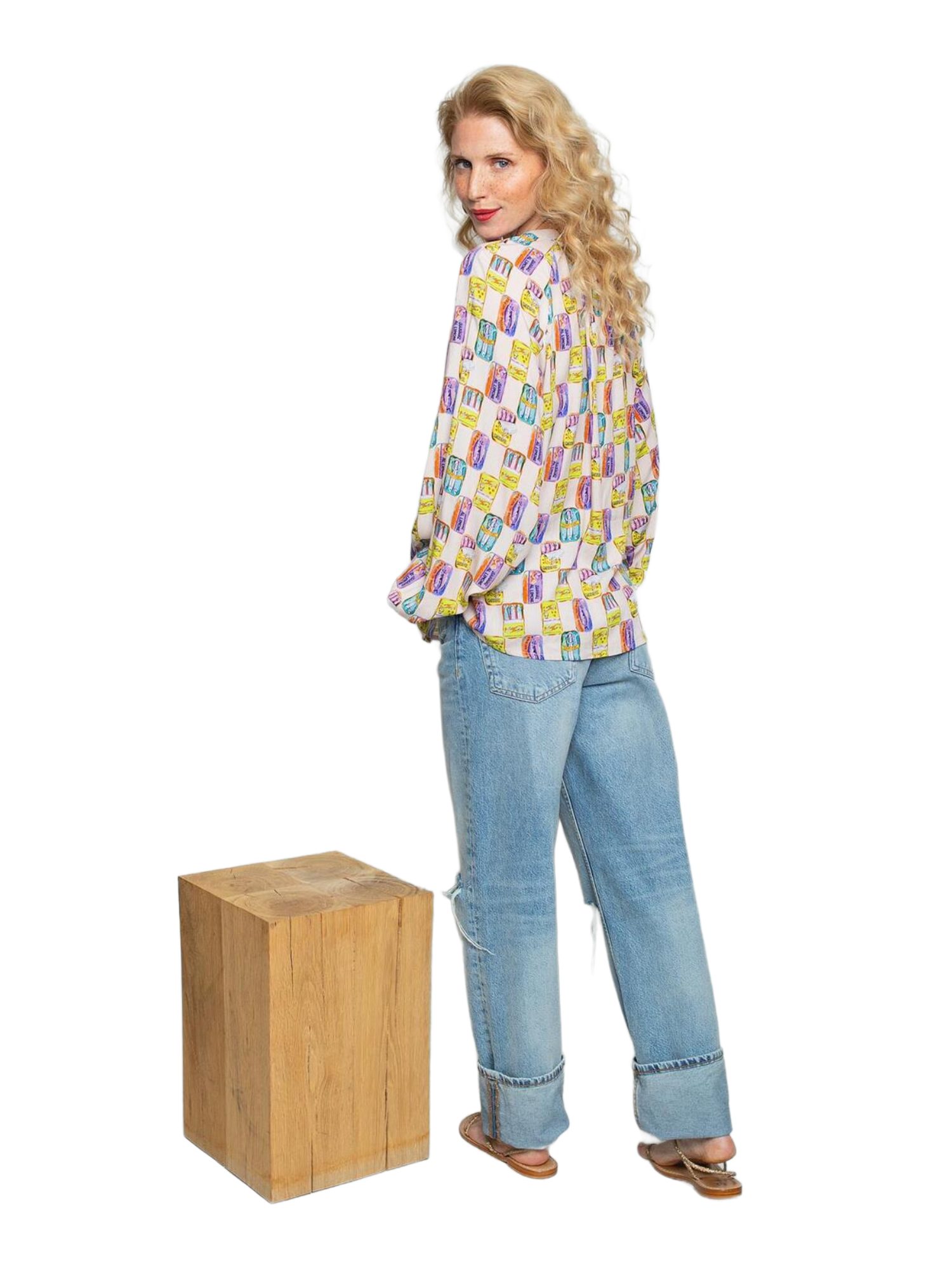 Emily Van Den Bergh Blusenshirt bunt,Casual,Viskose,Bunt,V-Ausschnitt,Lang,Casual Fit