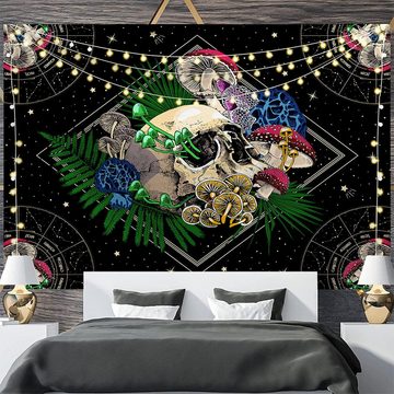 Wandteppich Wandteppich Baum des Lebens Wandtuch Lebensbaum Schwarz Weiß Tapestry, CALIYO, Höhe: 130 mm, Wandtücher Wandbehang Wanddeko Wandkunst für Zimmer (150 x 130cm)