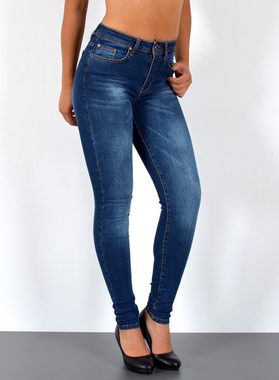 ESRA High-waist-Jeans J284 High Waist, Damen Skinny Jeans, Used-Optik, mit Stretch, Damen enge Röhrenjeans Hoch Bund
