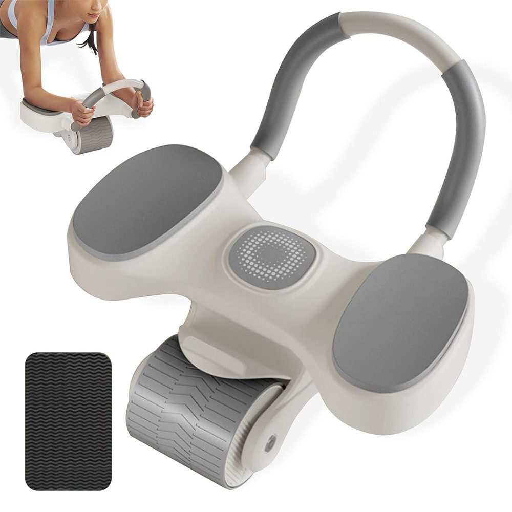 NUODWELL AB-Roller Automatische Rebound-Bauchrolle mit gepolsterter Kniematte, mit Stabilen DoppelräDern,Bauchtrainer für Zuhause und im Gym
