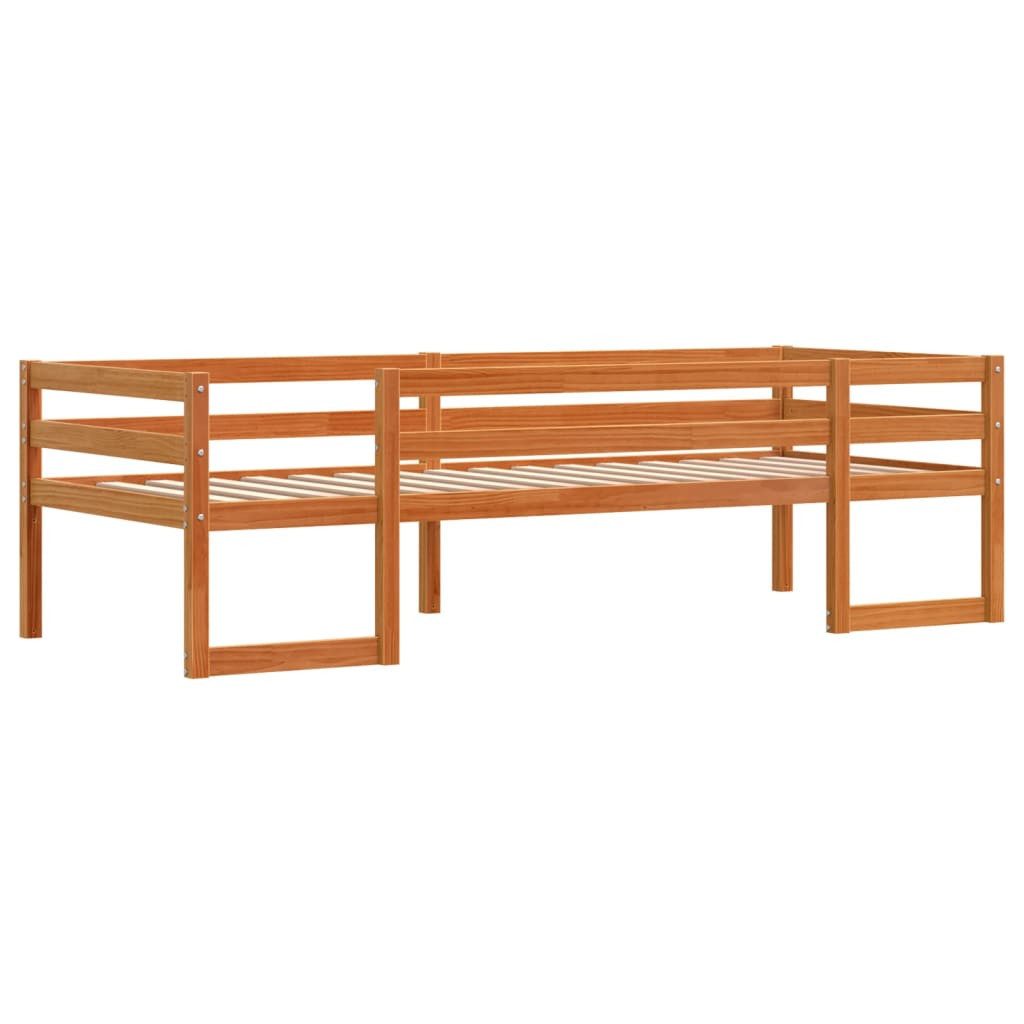 vidaXL Bett Kinderbett Wachsbraun 75x190 cm günstig online kaufen