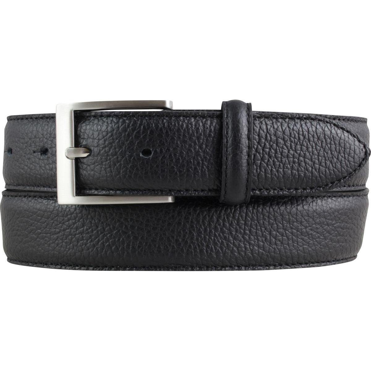 BELTINGER Ledergürtel Italienischer Anzug-Gürtel, 35 mm breit, Herren, Anzuggürtel, Hosengür Schwarz, Silber