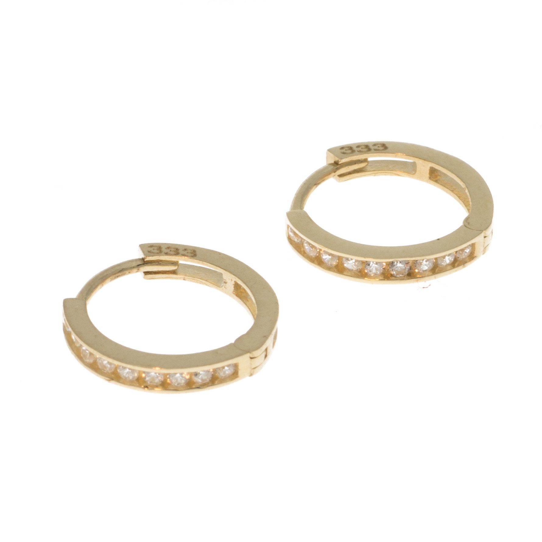 Bella Carina Klappcreolen Creolen aus 333 Gold 8 Karat mit Zirkonia 1,2 mm, günstig online kaufen