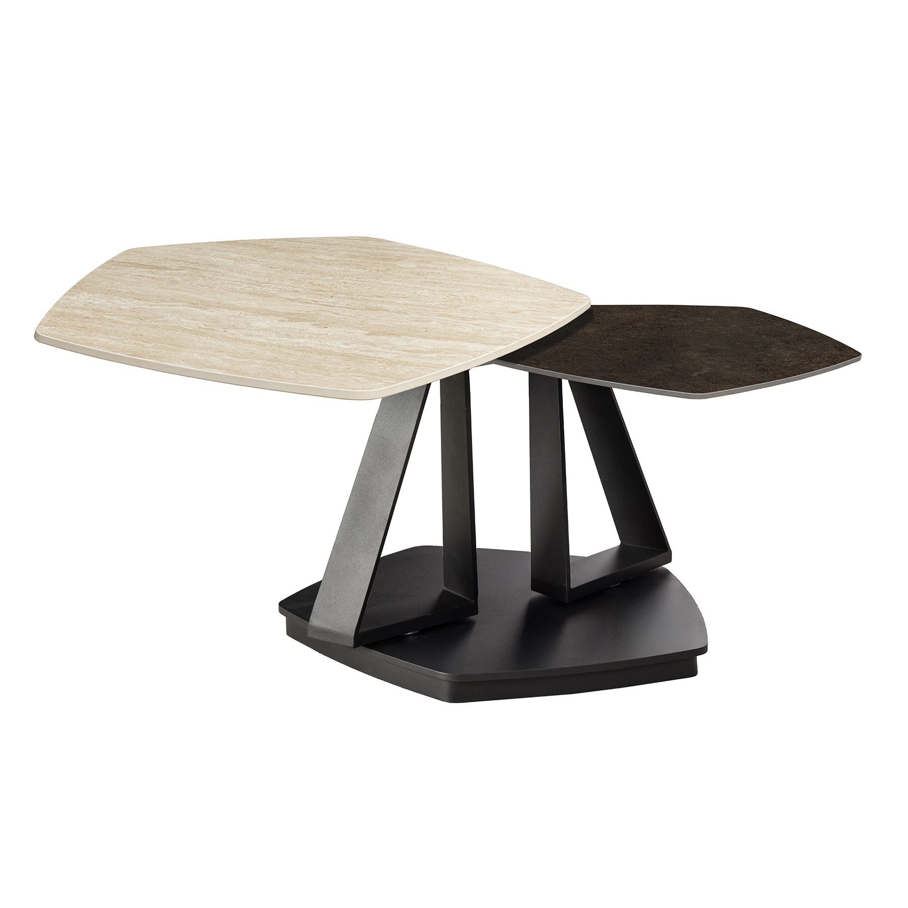 riess-ambiente Couchtisch MOVEMENT rost/schwarz - fünfeckig, drehbar, Trave günstig online kaufen