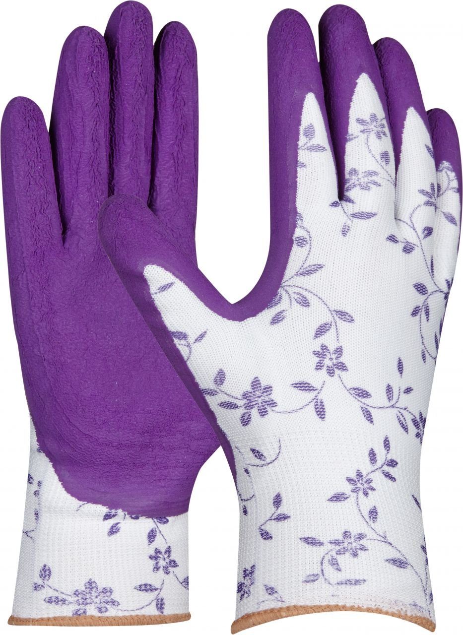 7 Gebol Gartenhandschuhe Flower Gebol lila, Handschuh Gr.