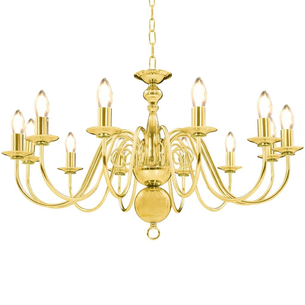 vidaXL Kronleuchter Kronleuchter Golden 12 x günstig online kaufen