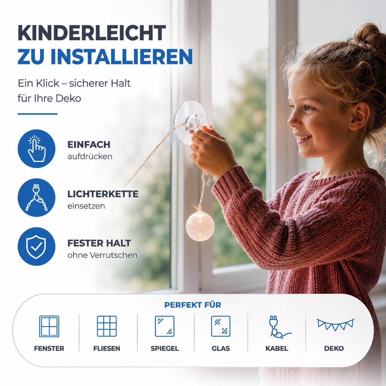 happymas Fensterhaken 20 transparente Saughaken mit Schlitz für Lichterketten, (20-St., 20er Set), Saugnapfhalter Fenster – Bild 2 von 5