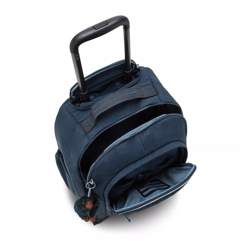 KIPLING Kinderrucksack NEW ZEA, großer Kinder-Rucksack mit Rollen, True Blue Tonal (blau), Laptopfach