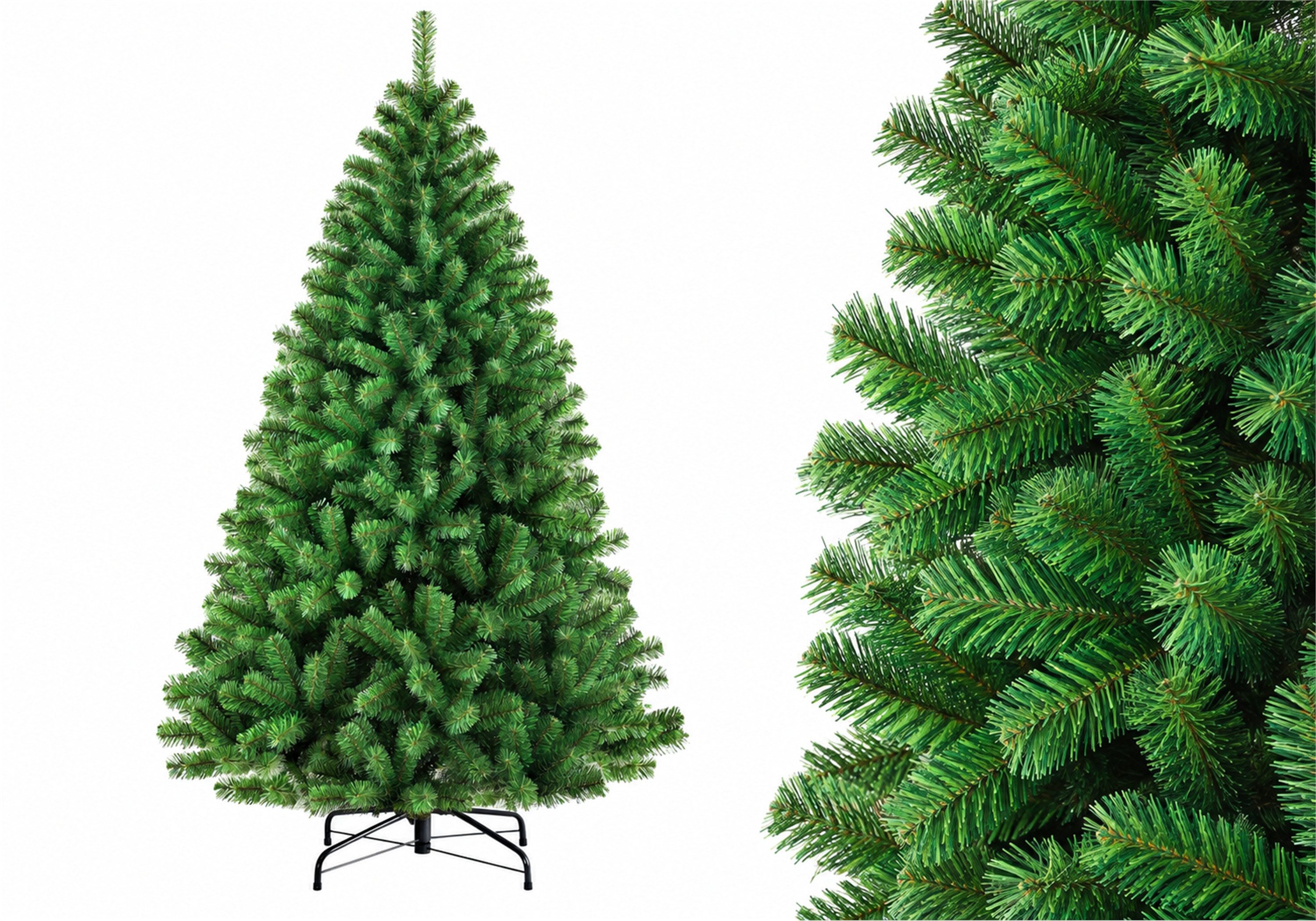 Vankel Künstlicher Weihnachtsbaum grüner Tannenbaum mit Metallständer, formbar und wiederverwendbar, Dichte, formbare Zweige für Ihren individuell geschmückten Christbaum
