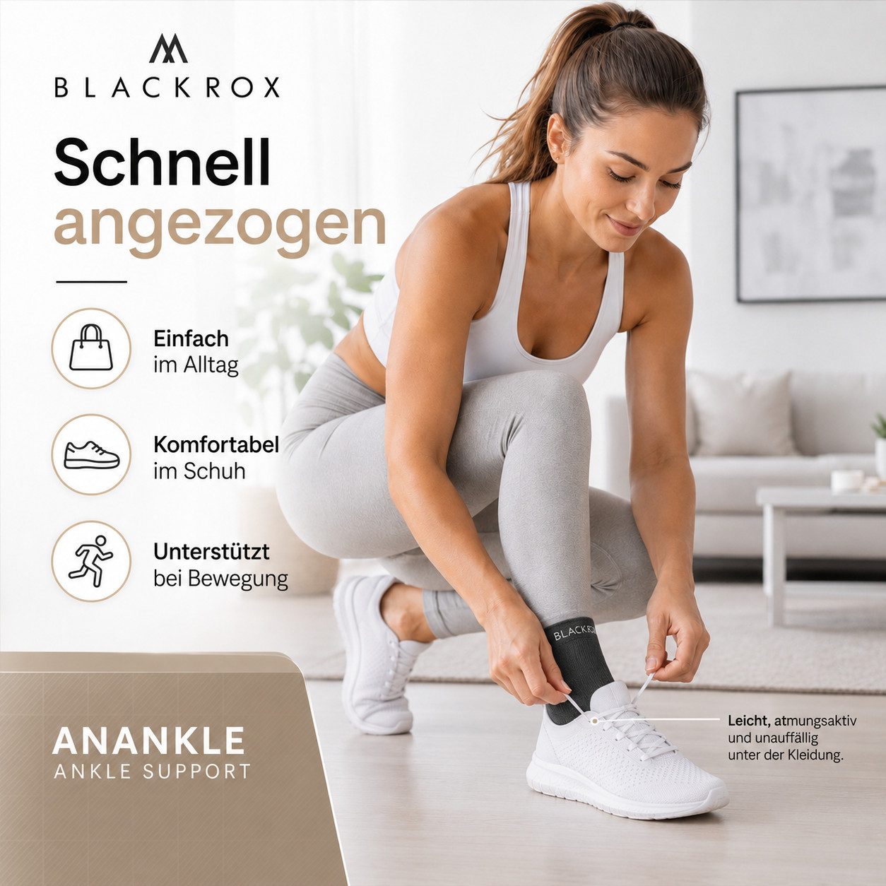 BLACKROX Sprunggelenkbandage [Vergleichssieger 2026 Gr. S-L, Für Damen & Herren, ANANKLE