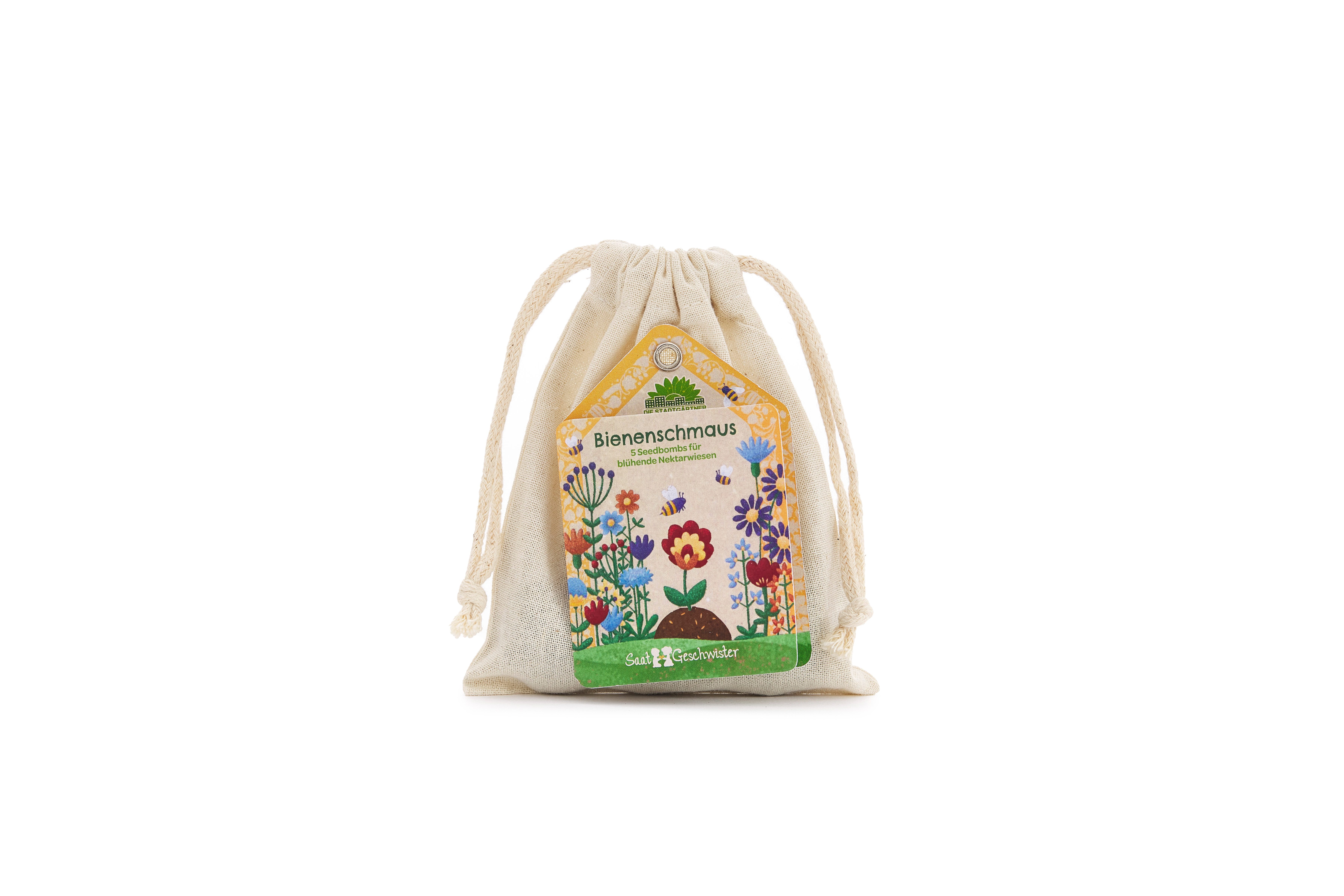 Blumensamen 5 Saatkugeln im Baumwollsäckchen, Tolles Garten-Geschenk