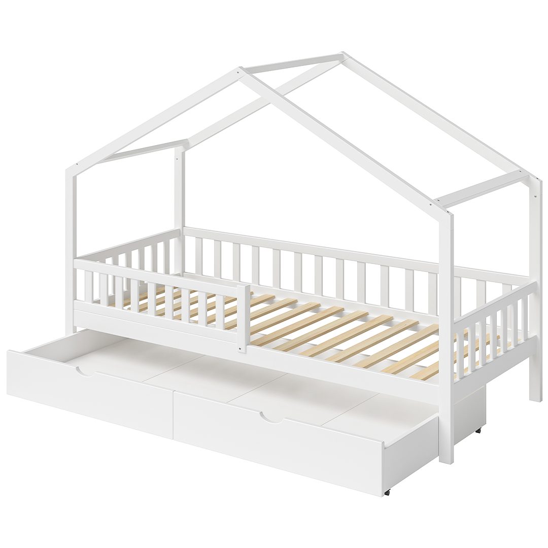 Bellabino Hausbett Vils 90x200 cm mit Rausfallschutz & Lattenrost (inkl. Sc günstig online kaufen