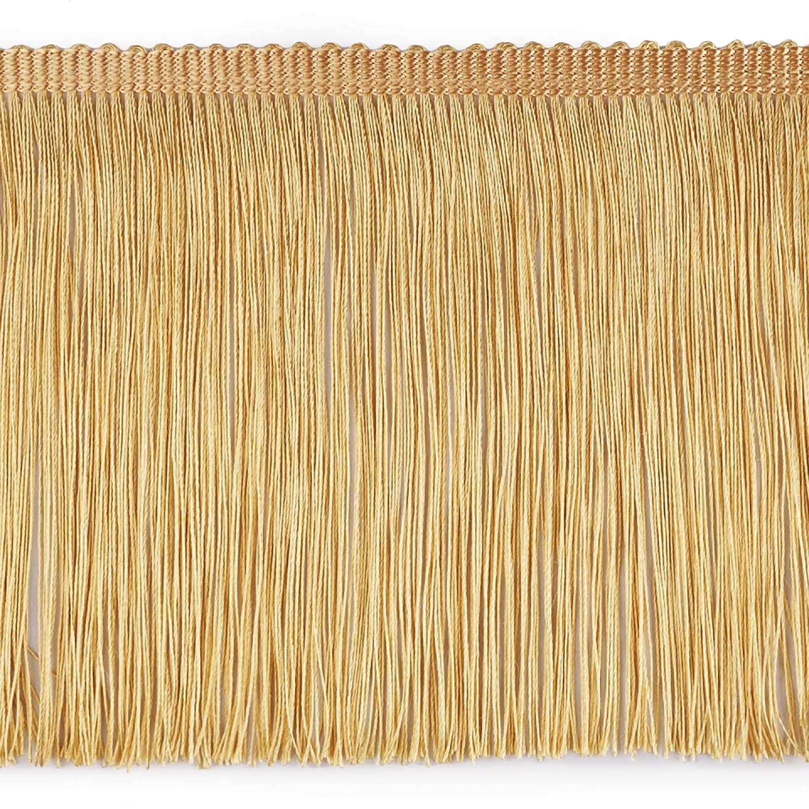 maDDma Webband Fransenborte extrabreit ab 1m Meterware 155mm Quastenborte Zierborte, gold
