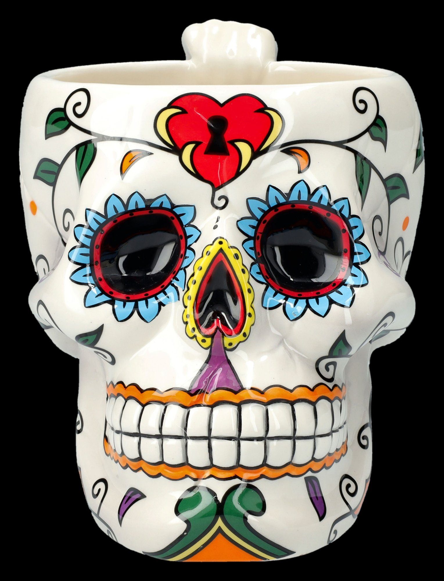 Figuren Shop GmbH Tasse Tasse Totenkopf - Day of the Dead - Gothic Teetasse Kaffeetasse Deko, Keramik
