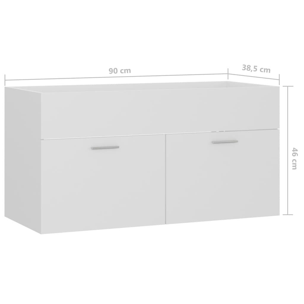 möbelando Waschbeckenunterschrank 38,5x90x46 in 3005544 cm) Weiß (LxBxH