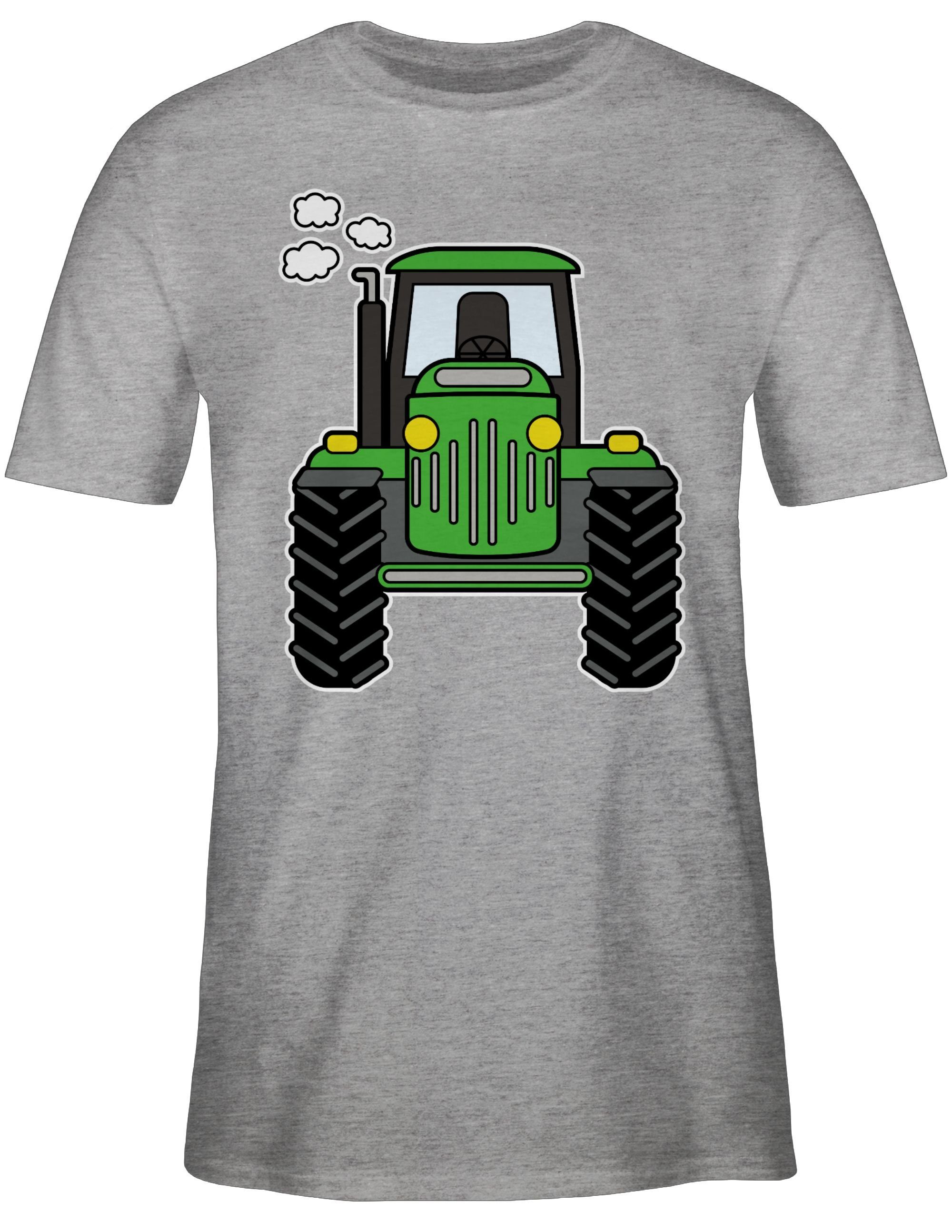Traktor Bulldog T-Shirt Trecker Landwirte Traktor 02 meliert Landwirtschaft Grau Geschenk Shirtracer Bauern