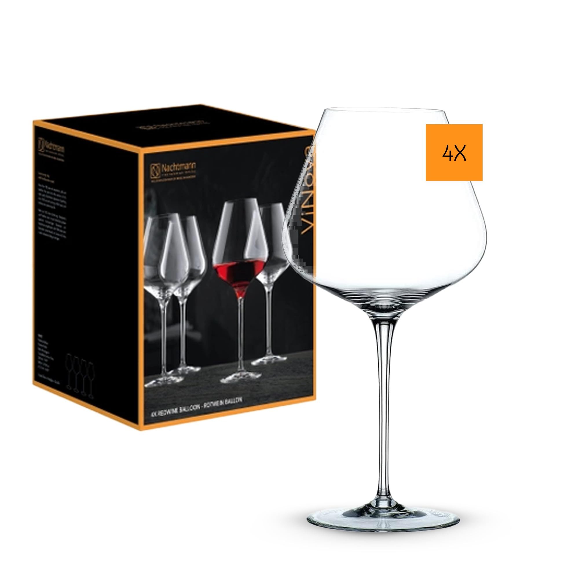Rotweinglas ViNova Burgundergläser 840 ml 4er Set