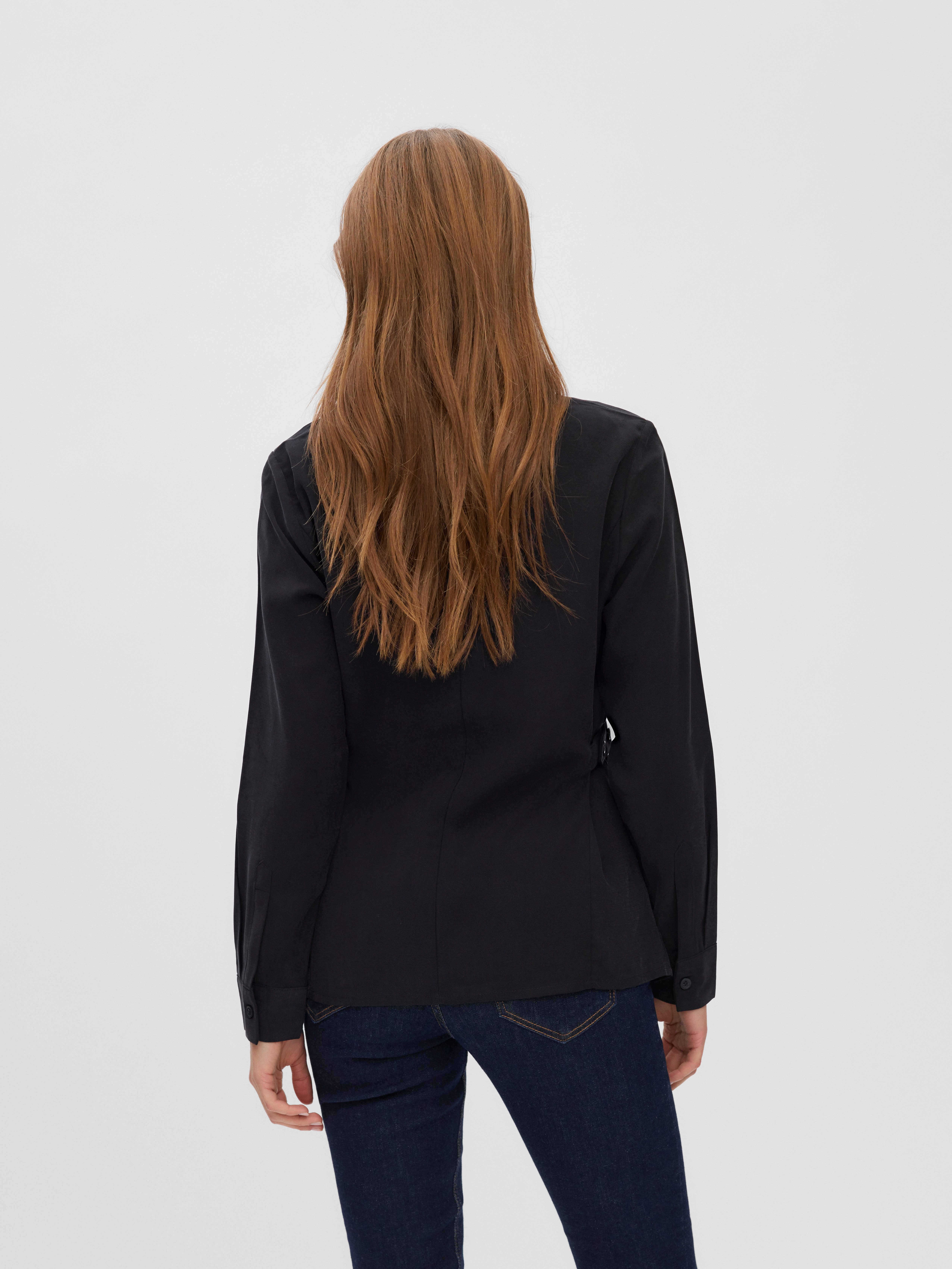 Vero Moda Langarmbluse VMELLIOT LS SHIRT WVN NOOS Viskosemischung, regular fit – Bild 2 von 5