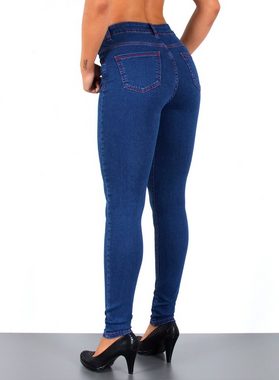 ESRA Skinny-fit-Jeans S400 Damen High Waist Skinny Jeans Stretch Hose hohe Leibhöhe bis Übergröße