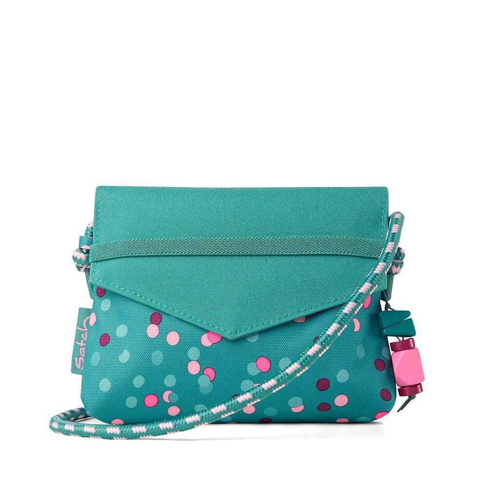 Satch Umhängetasche Satch Clutch Happy Confetti grün Punkte Tasche Girlsbag Mädchen