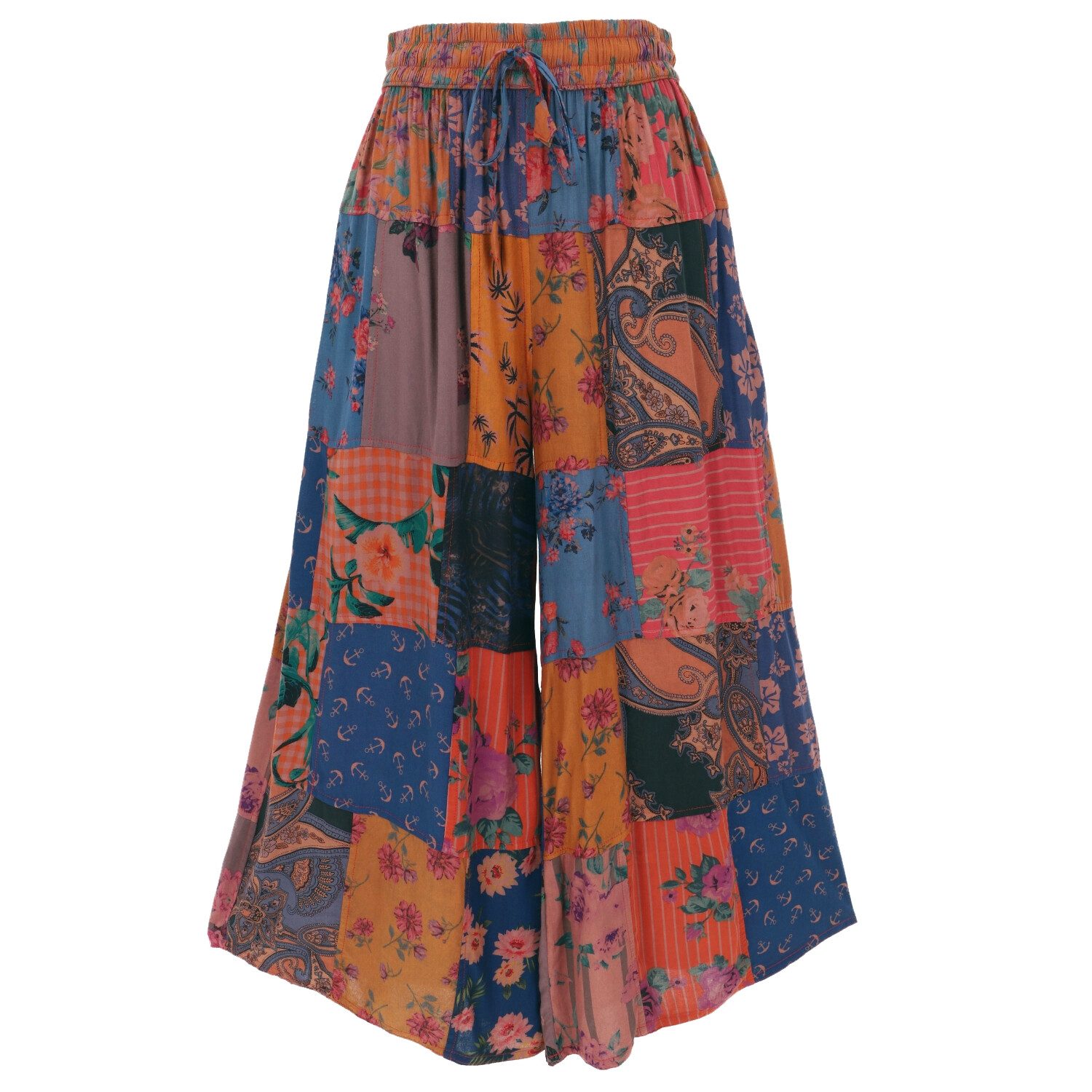 Guru-Shop Relaxhose Patchwork Hose, weite Boho Sommerhose - orange Boho günstig online kaufen