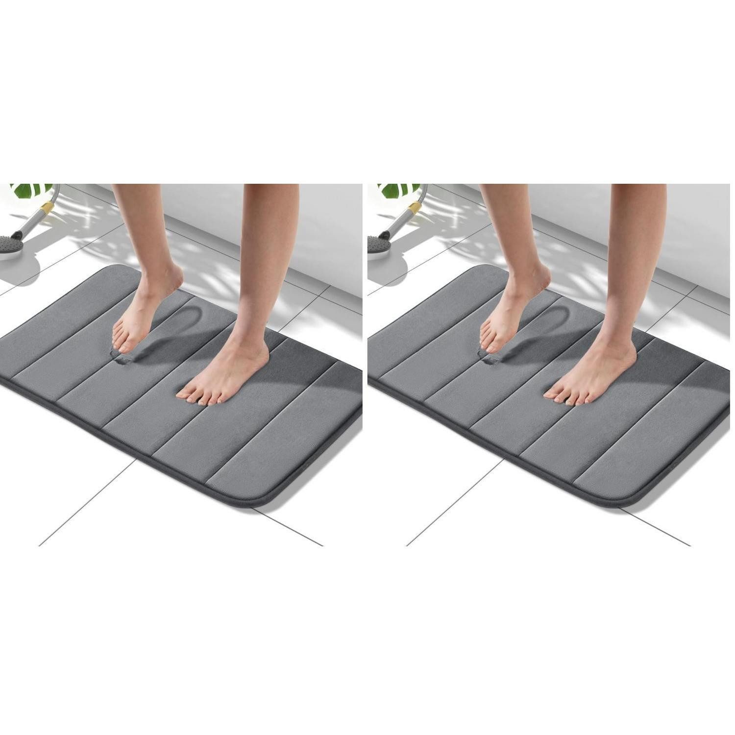 LuxusKollektion Schaum-Badematte Badematte Memory Schaum Dunkelgrau 40x60cm 2er-Pack