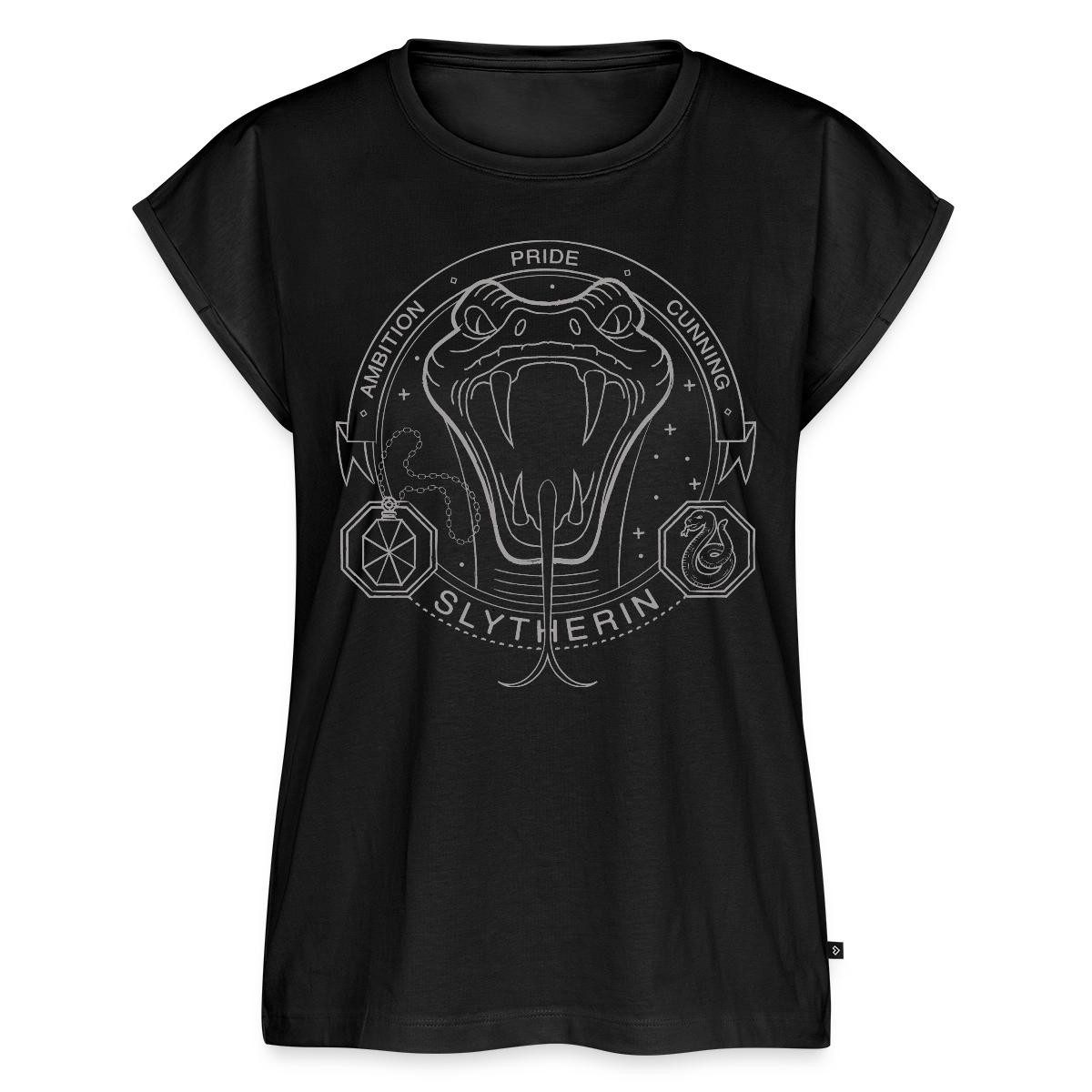 Spreadshirt T-Shirt Harry Potter Slytherin Wappen Schlange Damen Casual Relaxed T-Shirt (1-tlg)