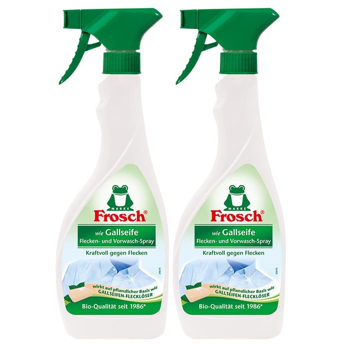 FROSCH 2x Frosch wie Gallseife Fleck-Entferner und Vorwasch Spray 500 ml Sprü Fleckentferner