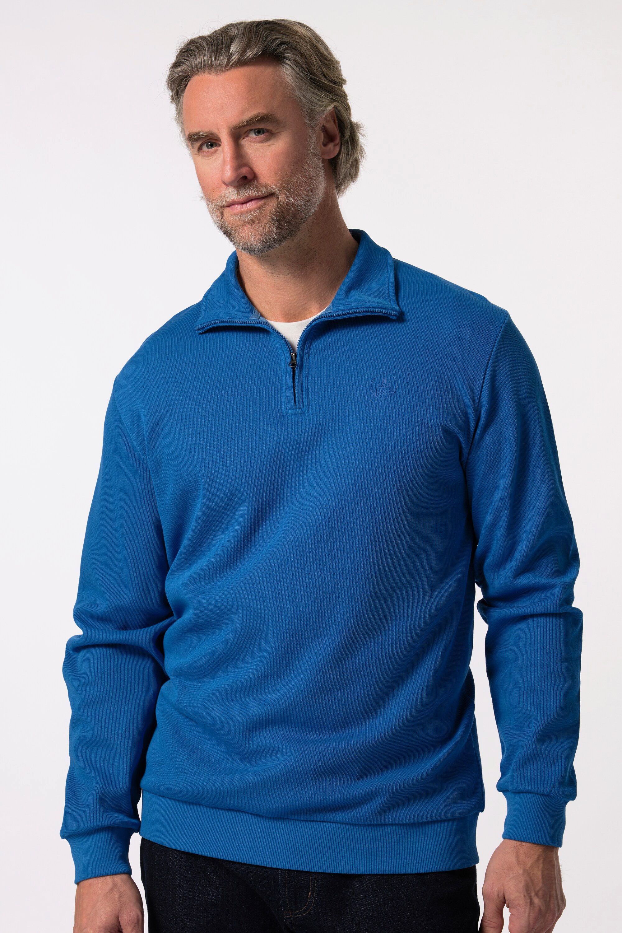 Sweatshirt Sweat-Troyer Ripp-Qualität Zippkragen