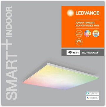 Ledvance LED Deckenleuchte Smarte LED Deckenleuchte, Panel für Innen mit WiFi, LED fest integriert, Abstimmbares Weiß, RGB, Farbwechsel, Dimmbar, RGB