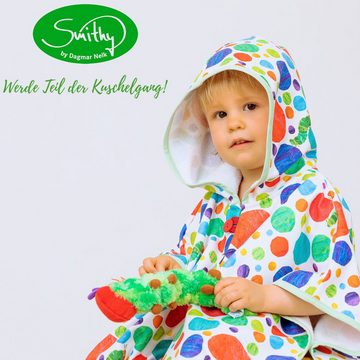 Smithy Badeponcho Baby Raupe Nimmersatt, Baumwoll-Mischung, mit Druckknöpfen am Arm, made in Europe