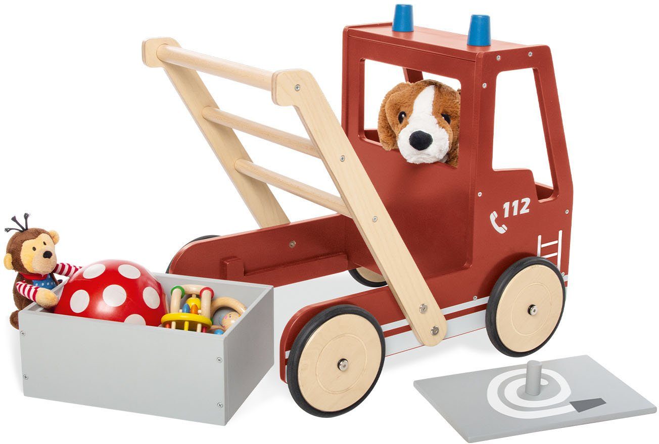 Pinolino® Lauflernwagen Holzspielzeug, Feuerwehrauto Fred, aus Holz