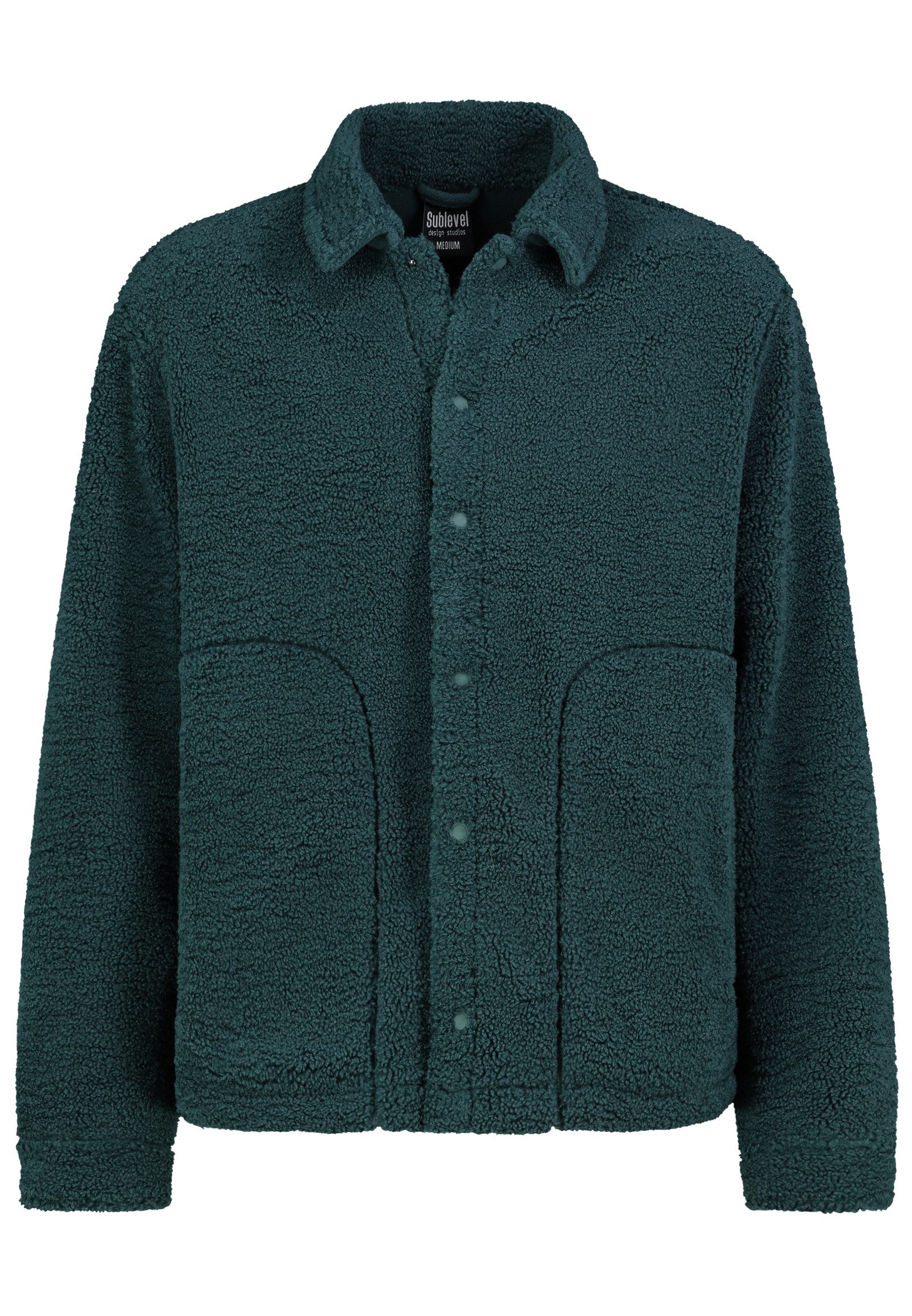 SUBLEVEL Fleecejacke Herren Fleecejacke Umlegekragen Bonded Fleece, Umlegekragen, Dekorativer Stepp