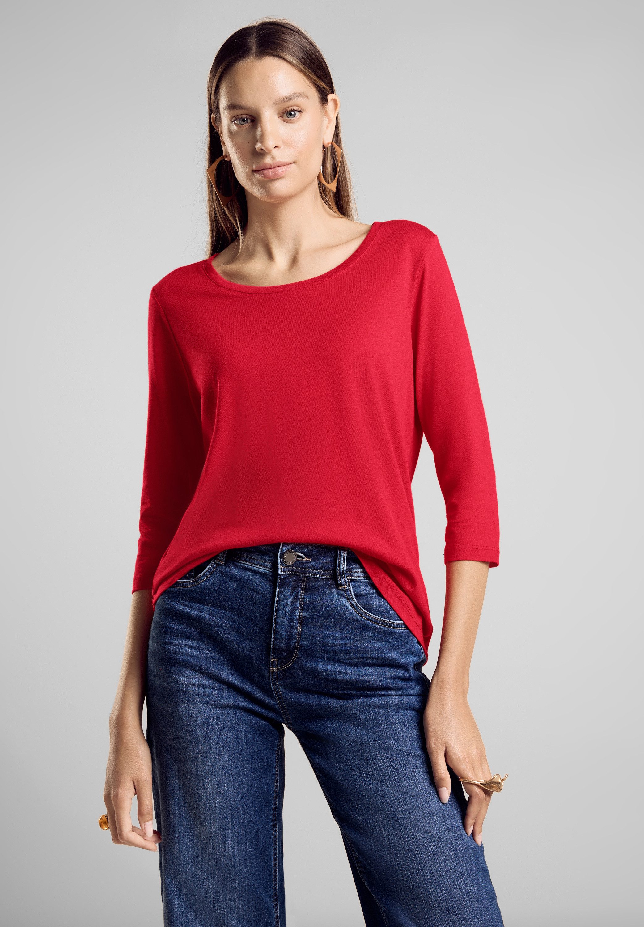 STREET ONE 3/4-Arm-Shirt im soften Baumwoll-Mix